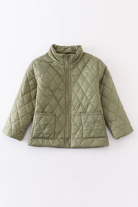 Green Quilted Coat