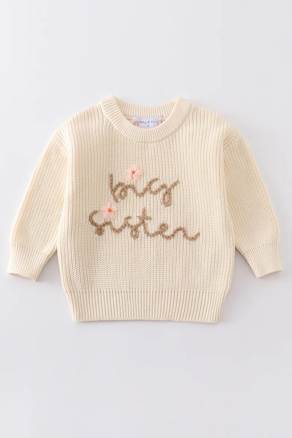 Big Sis Hand-Embroidered Sweater