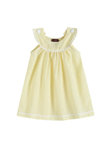 Yellow Seersucker Yoke Dress