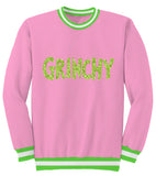 Grinchy Sequin Pink Sweatshirt w/Lime Shimmer Leggings Set