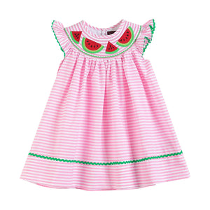 Striped Watermelon Smocked Dress