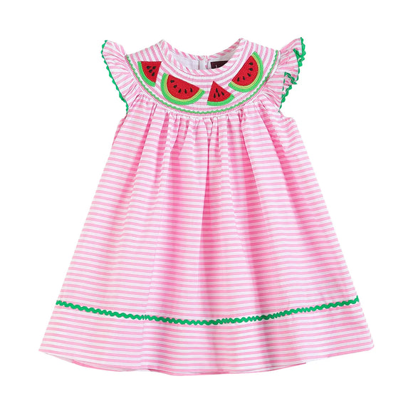 Striped Watermelon Smocked Dress