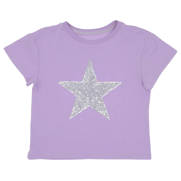 Lavender Tee with sequin star