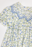 Jessica Blue Floral Smocked Dress