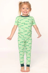 Light Green Alligators Pajama Set