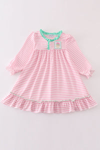 Pink Stripe Christmas Santa Claus Gown