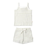 Sage Stripes Spaghetti Top & Short Set