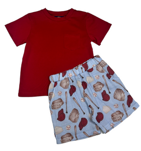 Baseball Boys Short Set