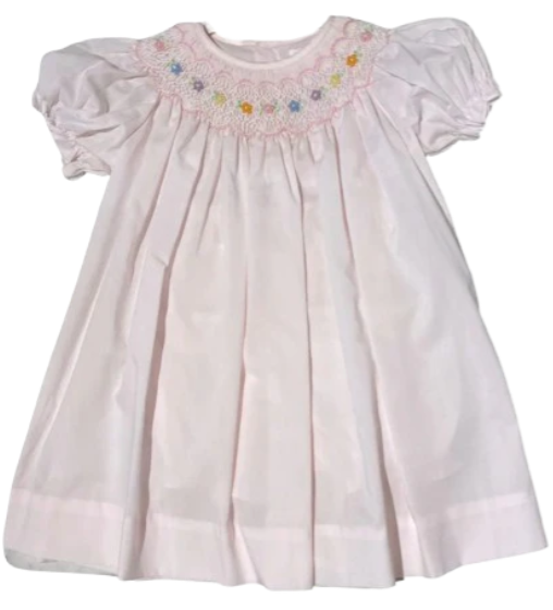 Embroidered Dress W/ Colorful Flowers