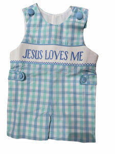 Jesus Loves Me Smocked Jon Jon