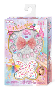Ballerina Beauty Dazzle Nails + Hair Bow/Nail Stickers