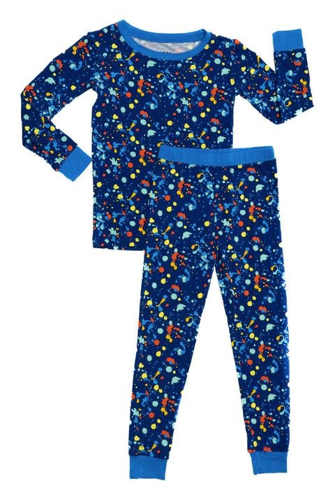 Blue Paint Party Pajama Set