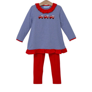 Girls Fire Truck Ruffle Set