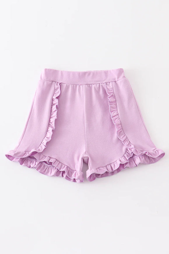 Purple Ruffle Shorts