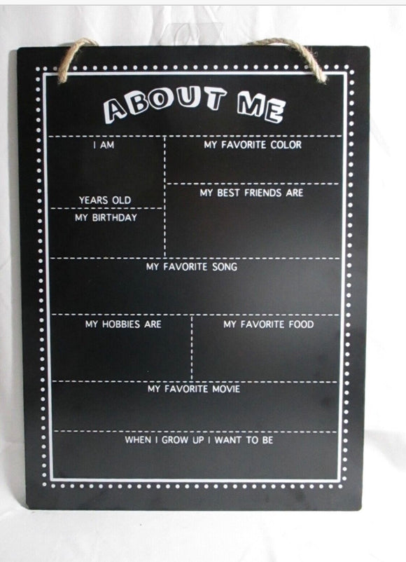 About Me Reversible Chalkboard
