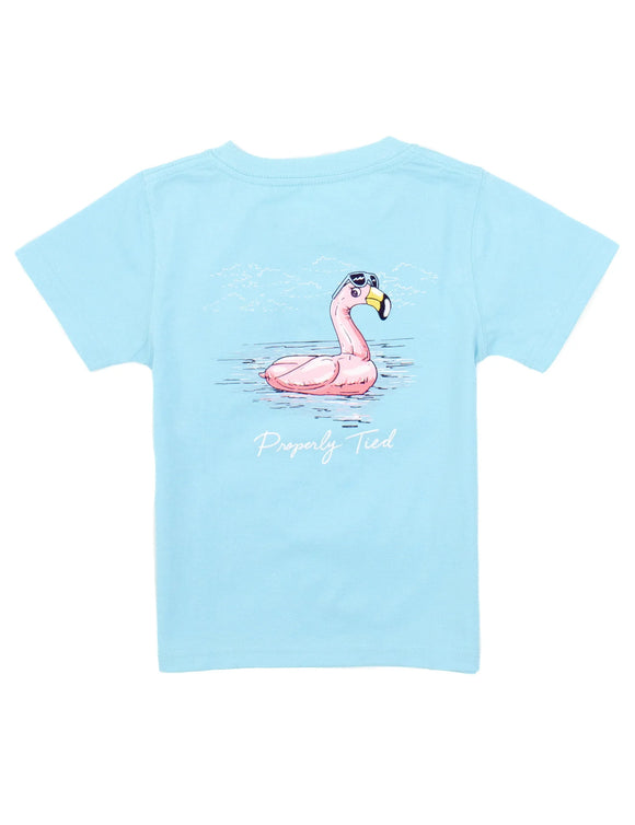 Flamingo Float Aqua Tee