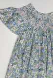 Maya Blue Floral Smocked Dress