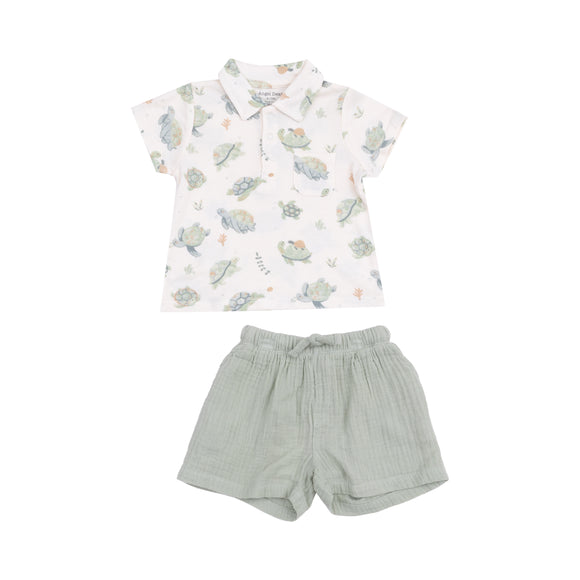 Sea Turtles Ribbed Shirt and Short Set