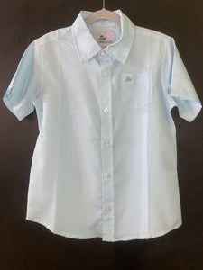 Blue Gingham Button Dress Shirt