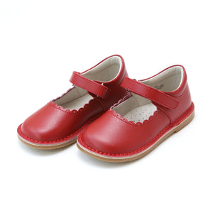 Red Caitlin Scalloped Mary Jane