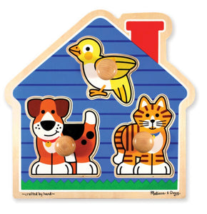 Jumbo Knob Puzzle House Pets