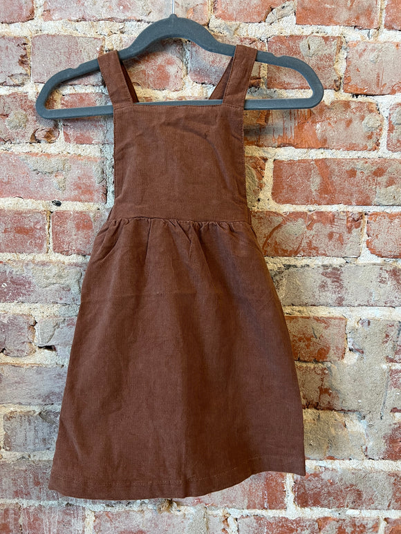 Brown Corduroy Overall Dress