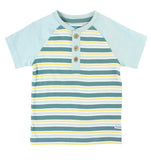 Blue & Mango Stripe Henley Tee