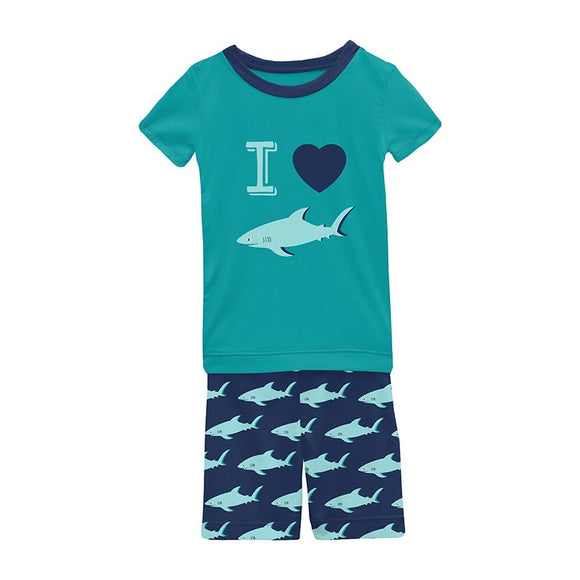 Flag Blue Sharky Pajama Short Set