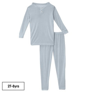 Illusion Blue Long Sleeve Henley Pajama Set