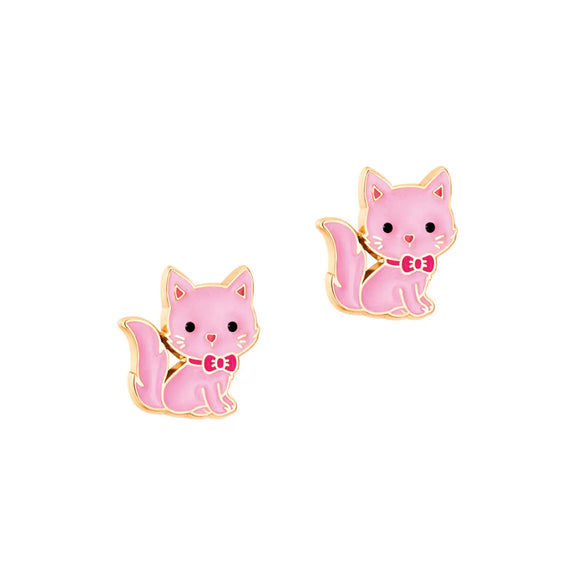 Pink Kitty Cutie Stud Earrings