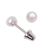 White Pearl Stud Earrings For Baptism