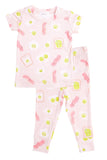 Bacon & Eggs Fitted Two-Piece Pajamas - Pink