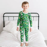 Green Farm Animals Two-Piece Pajama Set