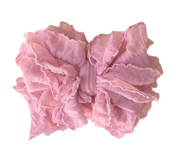 Ruffled Headband - Bubblegum Pink Frilly