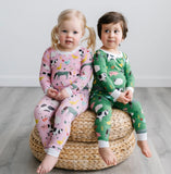 Pink Farm Animals Two-Piece Pajama Set