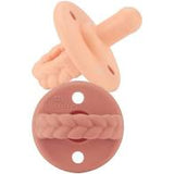 Sweetie Soother Pacifier - 2 Pack in Apricot & Terracotta Braid
