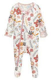 Dusty Floral Zippered Footie
