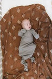 Grey Ribbed Knotted Gown 0-3 Month