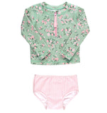 Tea Roses Long Sleeve Zipper 2 Piece