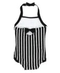 RB Black & White Stripe Halter One Piece Swimsuit