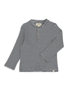 Navy Striped Ribbed Henley