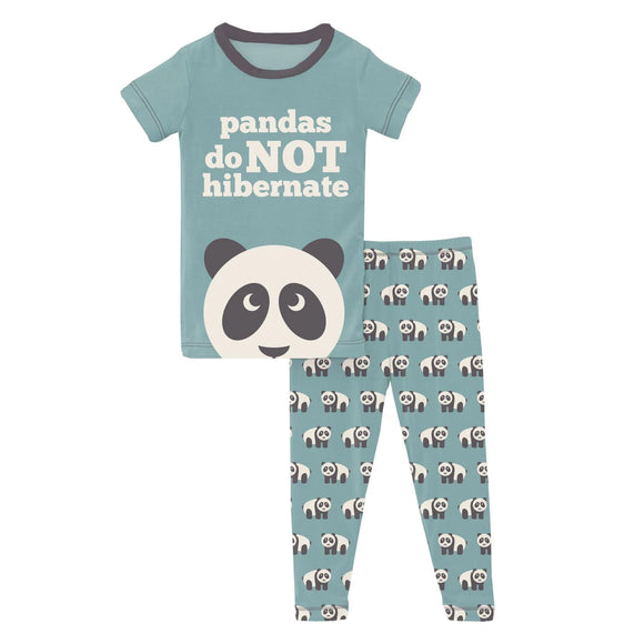 Jade Panda Graphic Tee Pajama Set