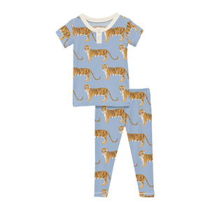 Pond Tiger Short Sleeve Henley pajama Set