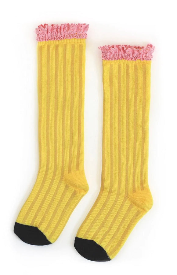 Pencil Lace Knee High Socks