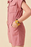 Pink Collared Romper