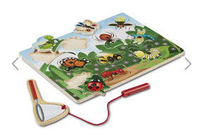Bug Catching Wooden Magnetic Puzzle Game