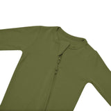 Zippered Footie in Olive