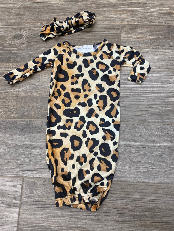 Leopard Gown & Bow