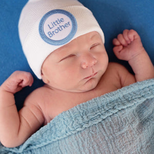 White Little Brother Newborn Hat