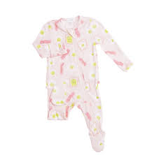 Pink Bacon & Eggs Zippered Footie 3-6 Month